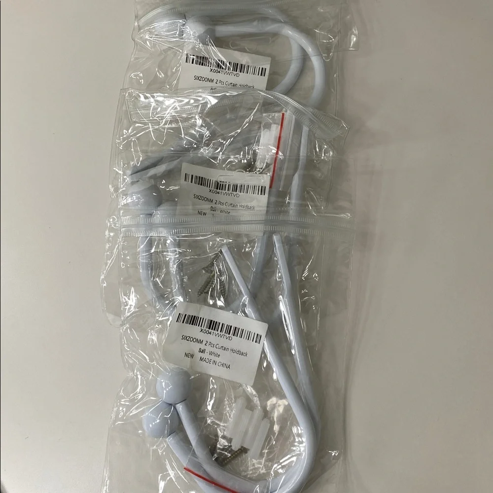 White Curtain Holdback Set